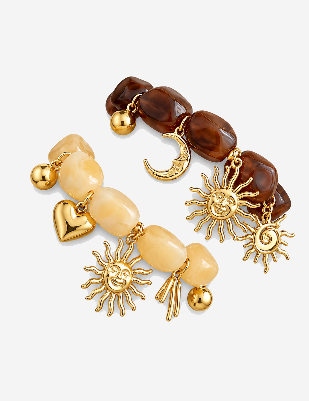 Lisa Olive Vintage Irregular Resin Beaded Sun Pendant Bracelet — image 1