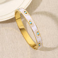 Lisa Olive Minimalist Gold Plated Enamel Evil Eye Bangle Bracelet — image 3