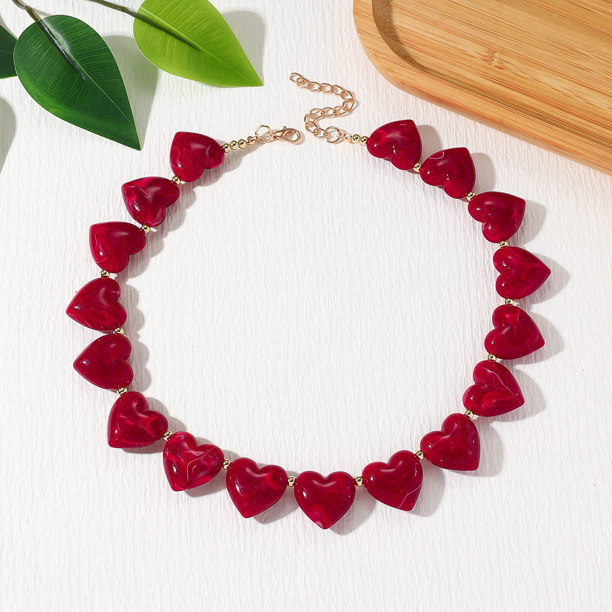 Retro Heart Statement Necklace — necklace, view 2
