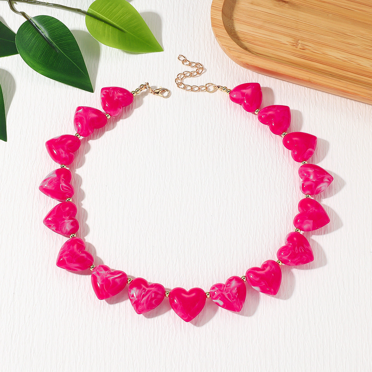 Retro Heart Statement Necklace — necklace, view 3