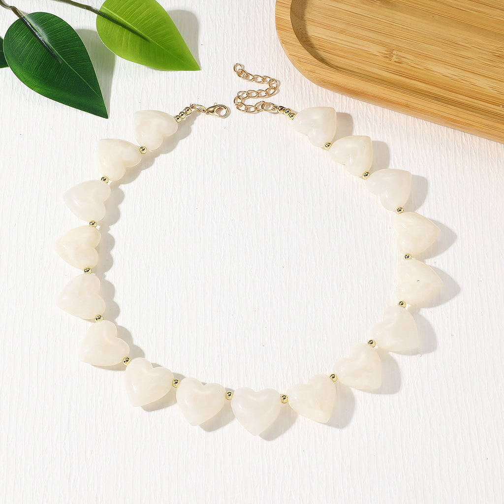 Retro Heart Statement Necklace — necklace, view 4