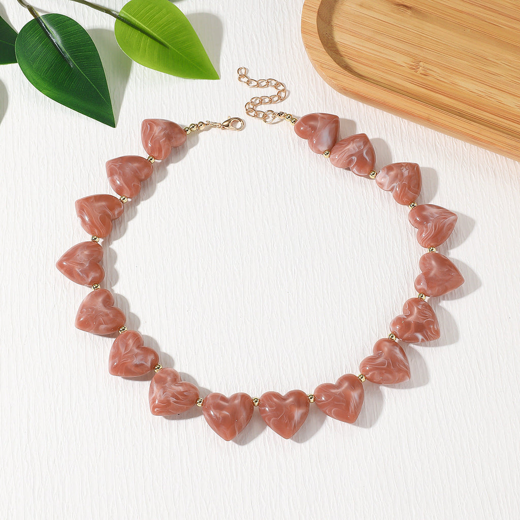 Retro Heart Statement Necklace — necklace, view 5