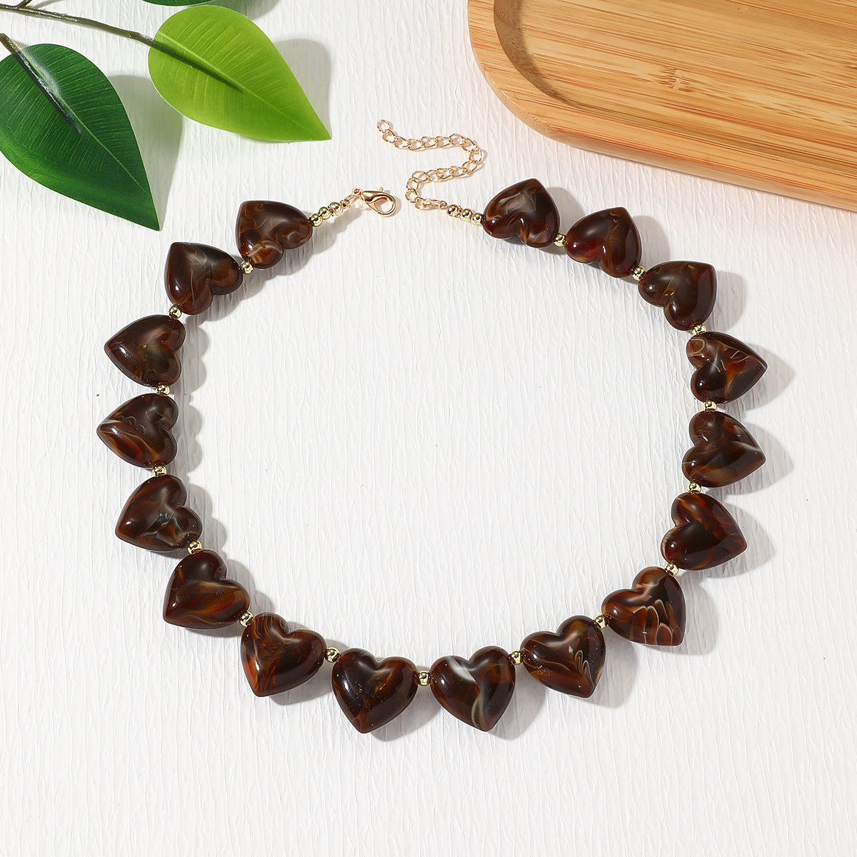 Retro Heart Statement Necklace — necklace, view 8