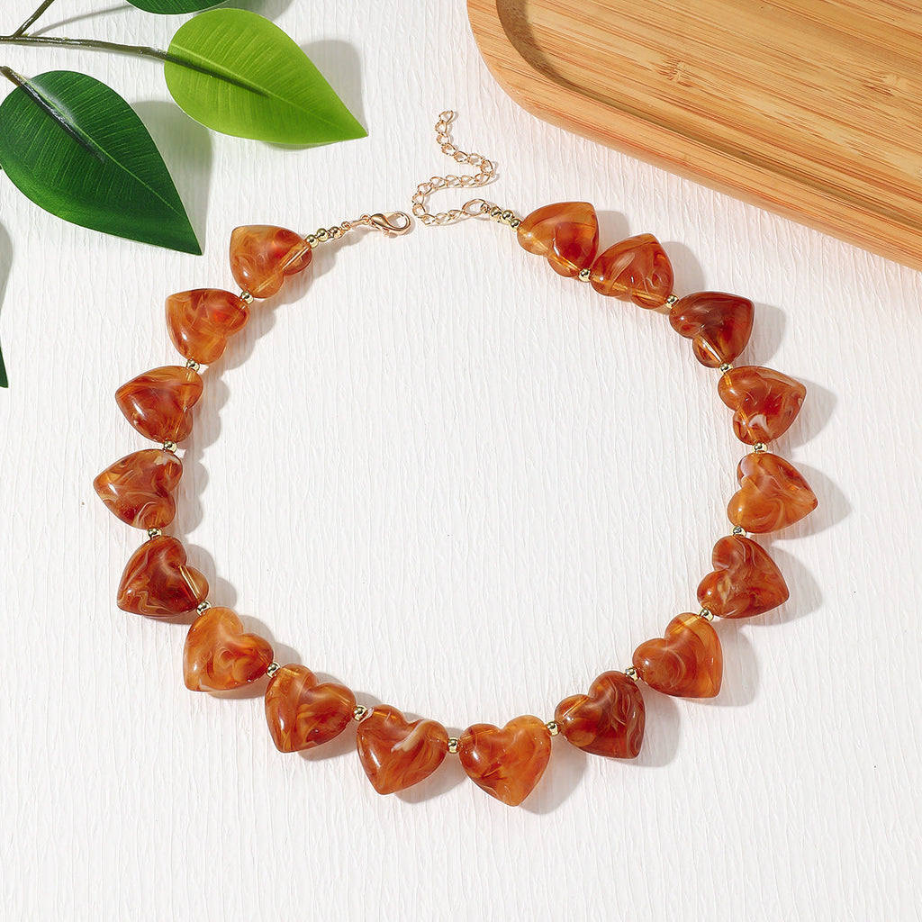 Retro Heart Statement Necklace — necklace, view 9