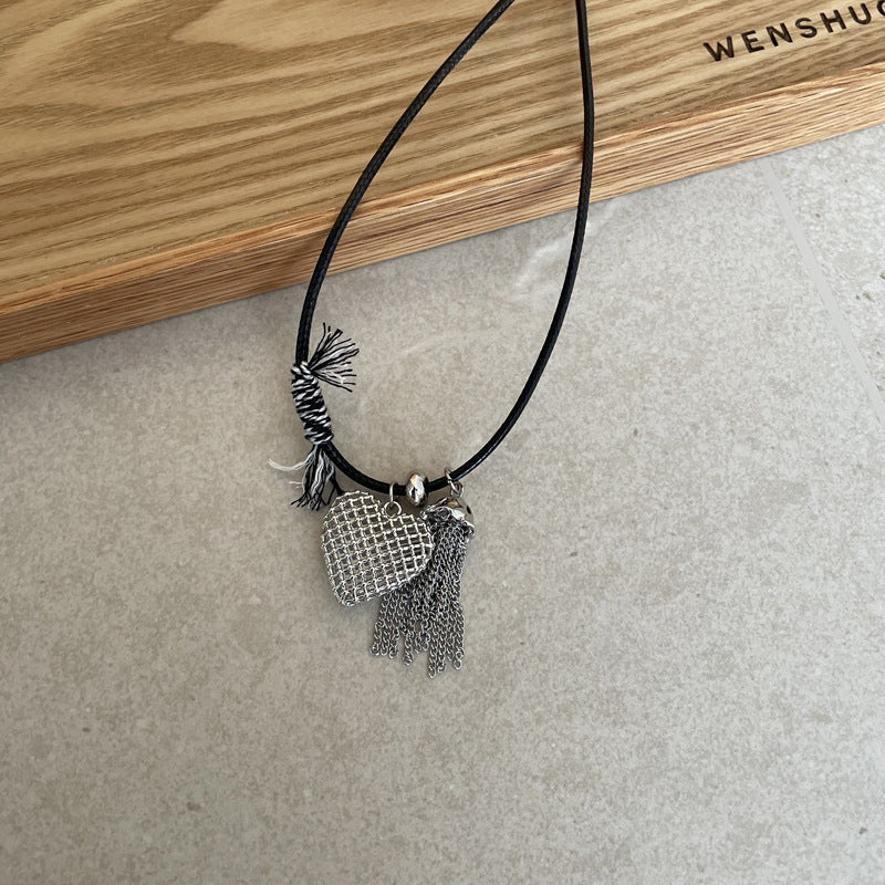 Soft Hollow Heart Pendant Necklace — necklace, view 8