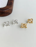 Minimalist Heart-Knot Studs — earrings