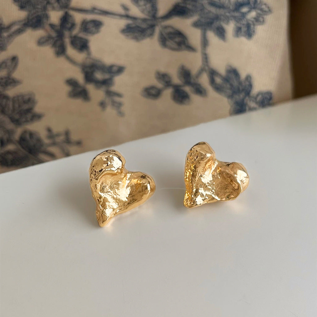 Molten Heart Stud Earrings — earrings, view 2