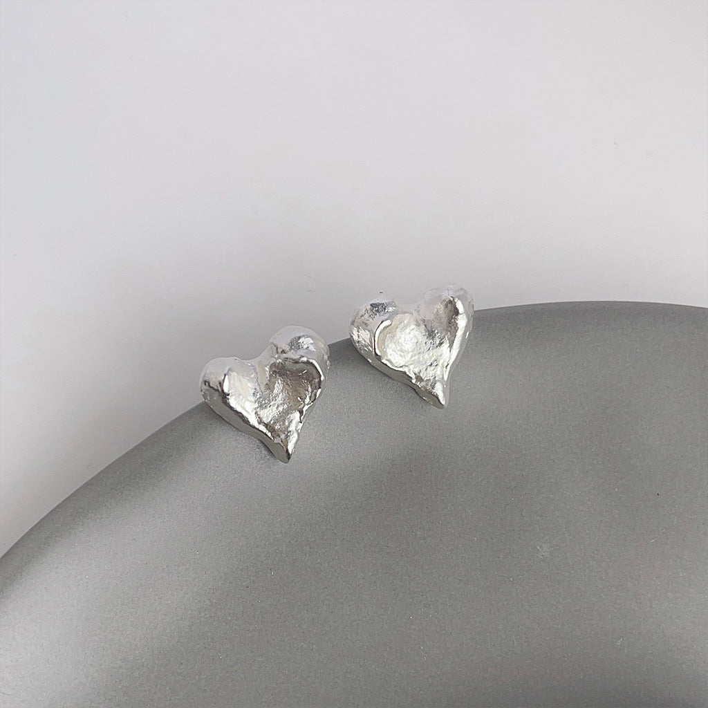 Molten Heart Stud Earrings — earrings, view 3