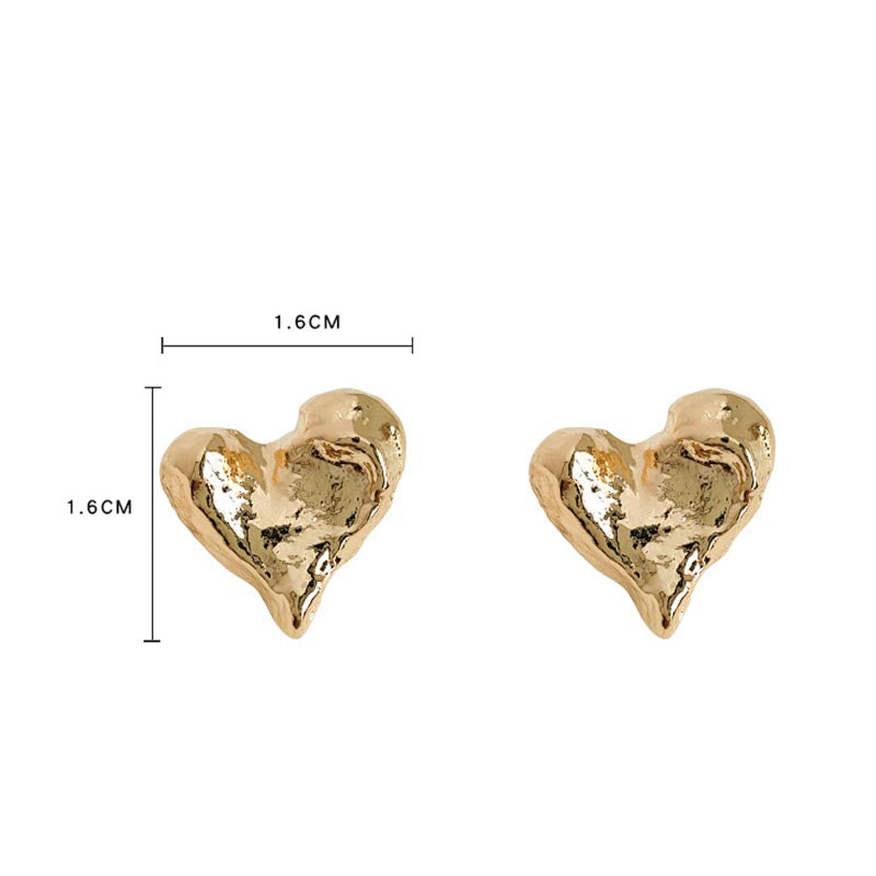 Molten Heart Stud Earrings — earrings, view 5