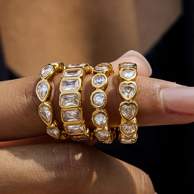 Heart-Shaped Layered Zirconia Ring — ring, view 2