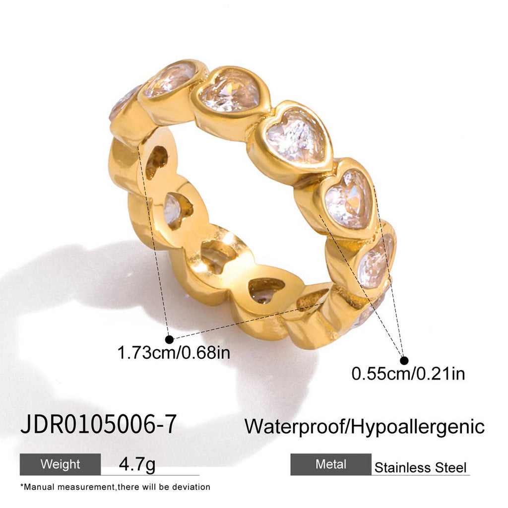 Heart-Shaped Layered Zirconia Ring — ring, view 4