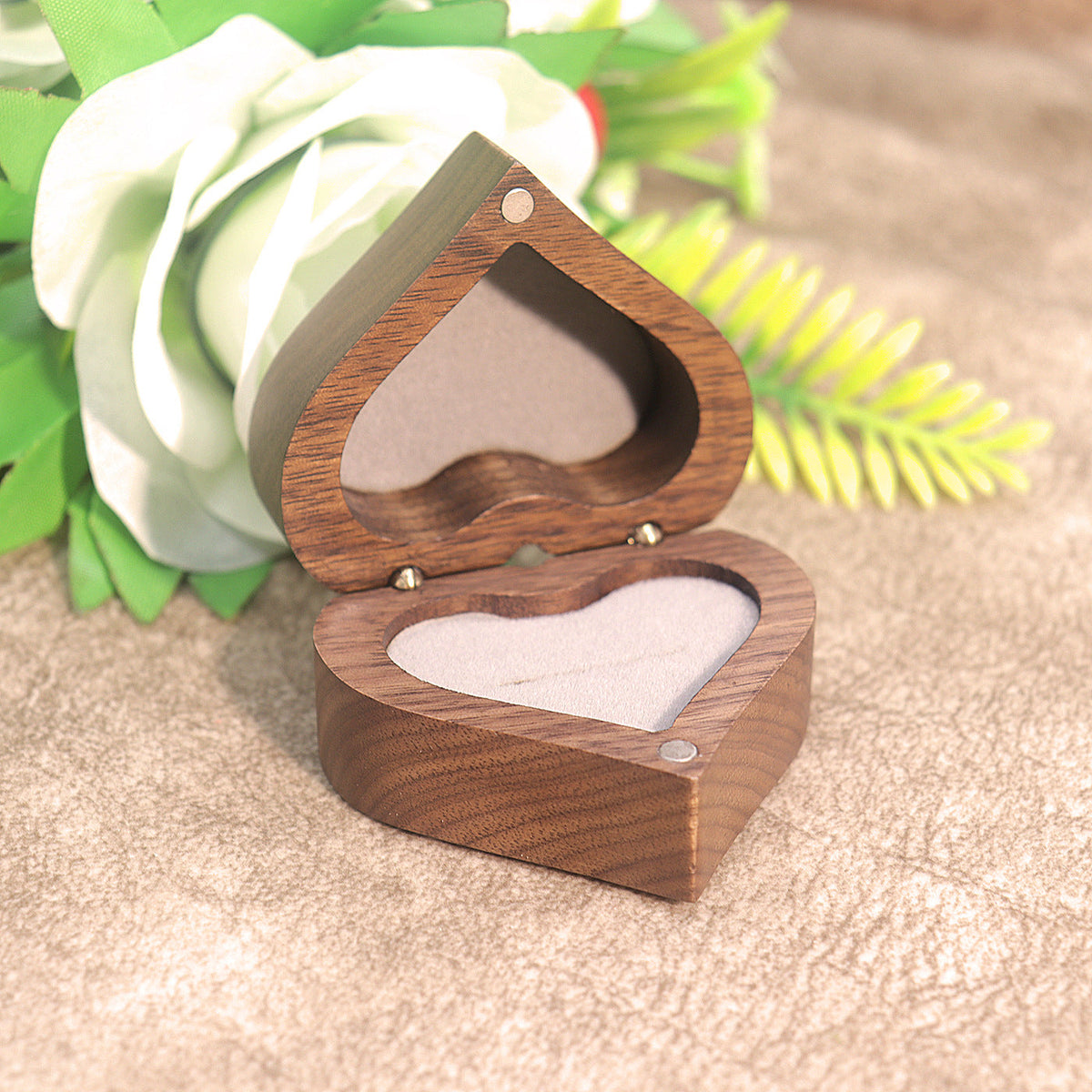 Heart-Shaped Wooden Ring Box — ring, view 12