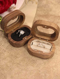 Oval Walnut Wood Ring Box — ring