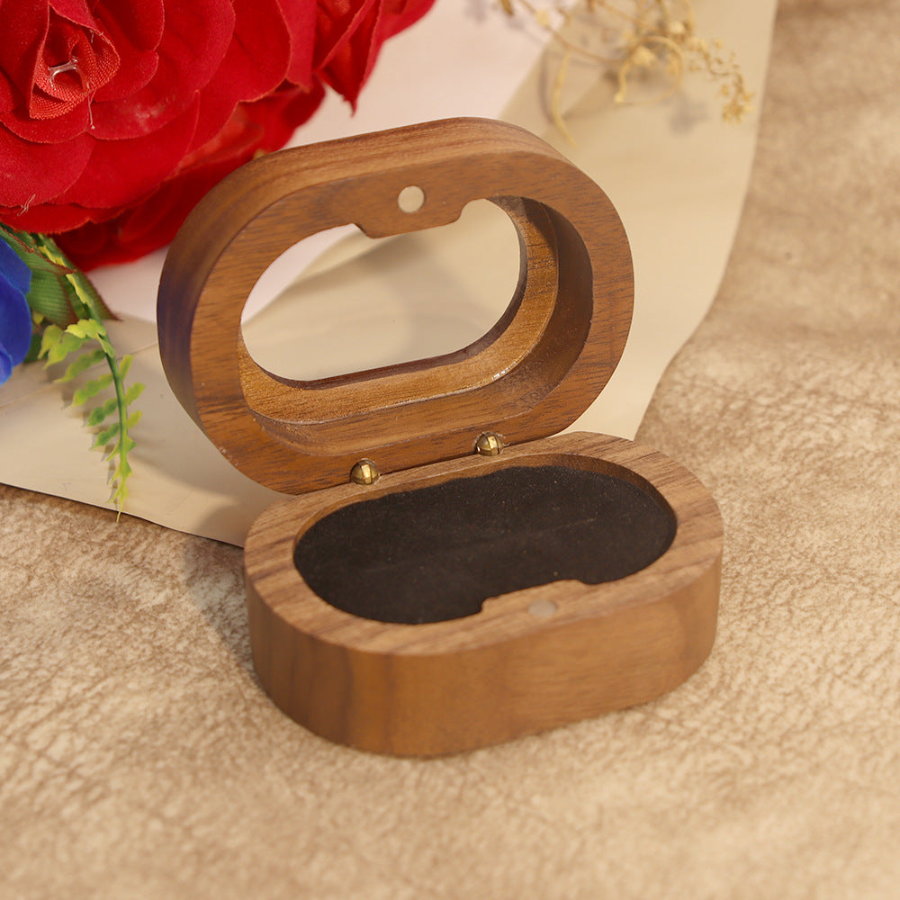 Oval Walnut Wood Ring Box — ring, view 6