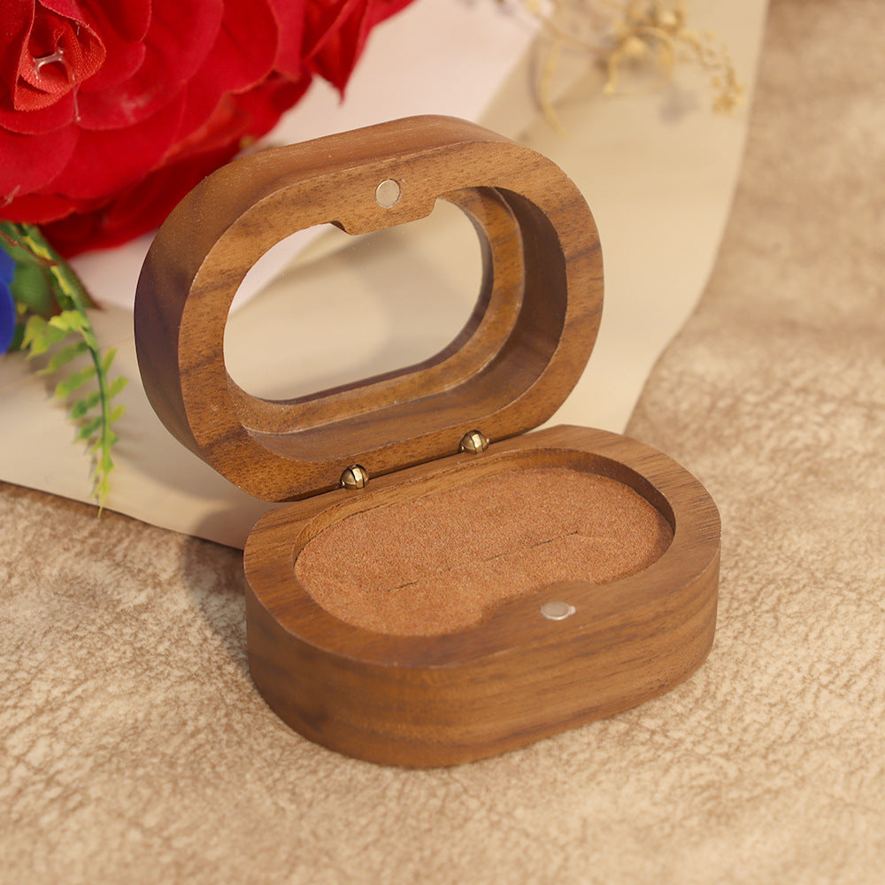 Oval Walnut Wood Ring Box — ring, view 7