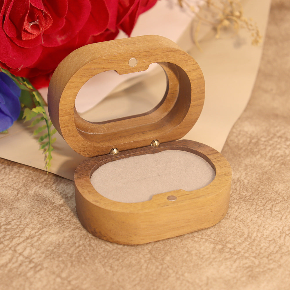 Oval Walnut Wood Ring Box — ring, view 8