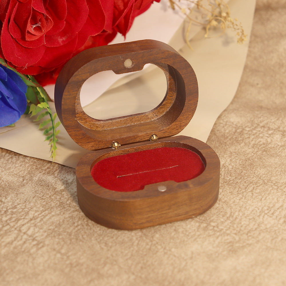 Oval Walnut Wood Ring Box — ring, view 9