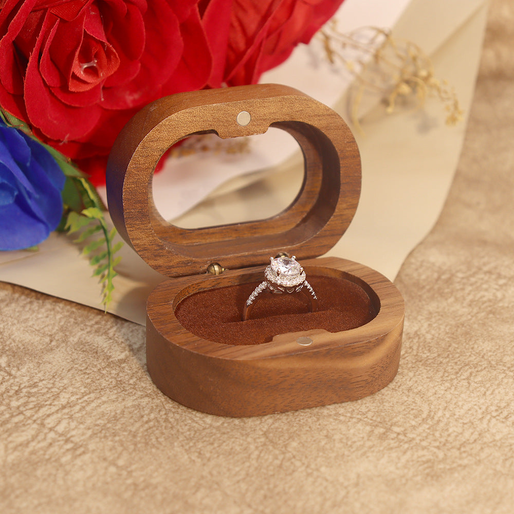 Oval Walnut Wood Ring Box — ring, view 10