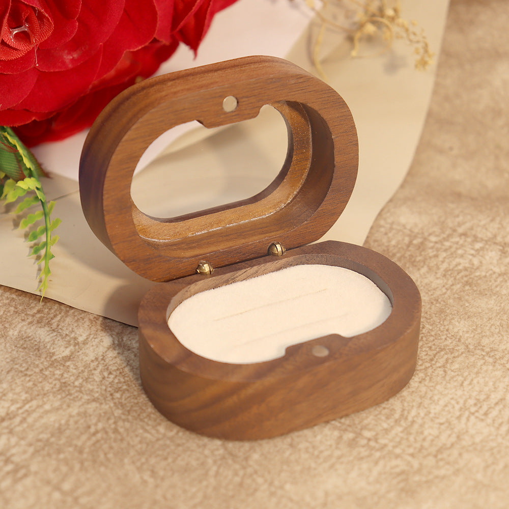 Oval Walnut Wood Ring Box — ring, view 12