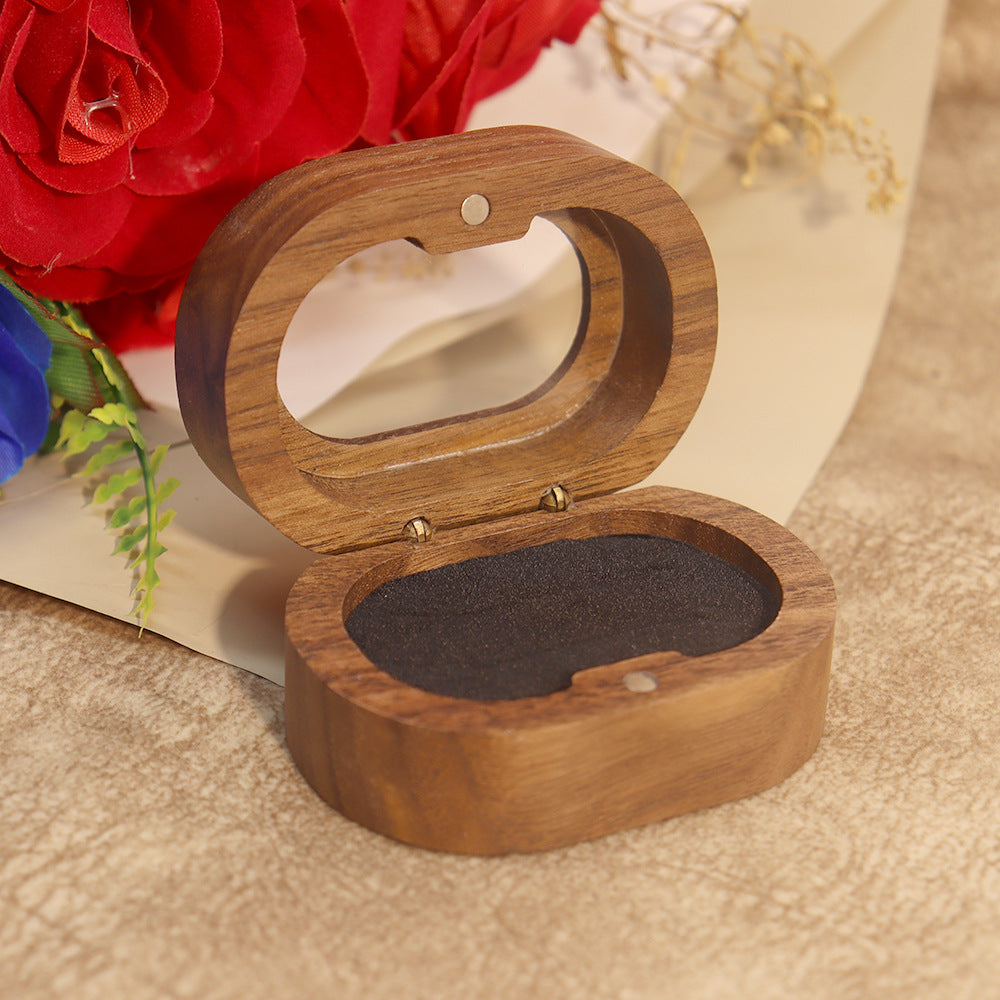 Oval Walnut Wood Ring Box — ring, view 13