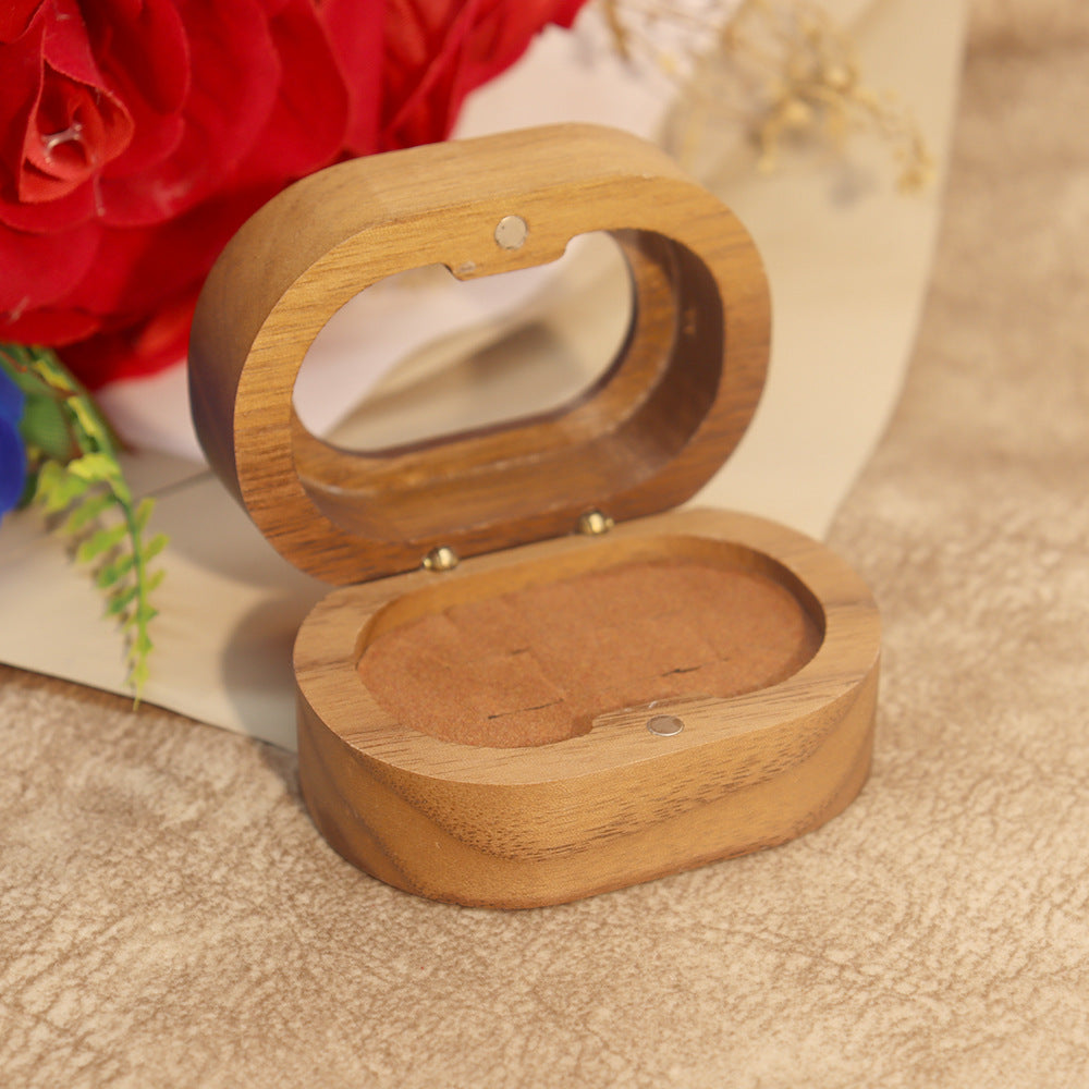 Oval Walnut Wood Ring Box — ring, view 14