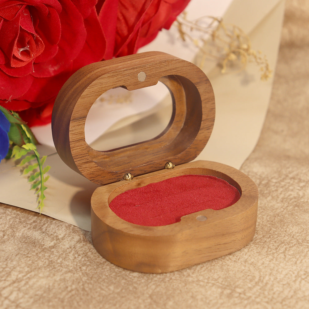Oval Walnut Wood Ring Box — ring, view 16
