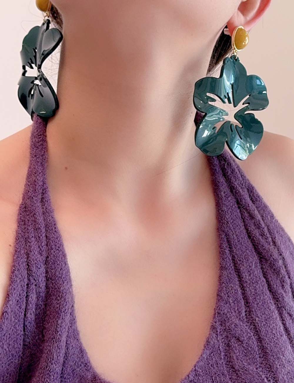Exaggerated Flower Stud Earrings — earrings