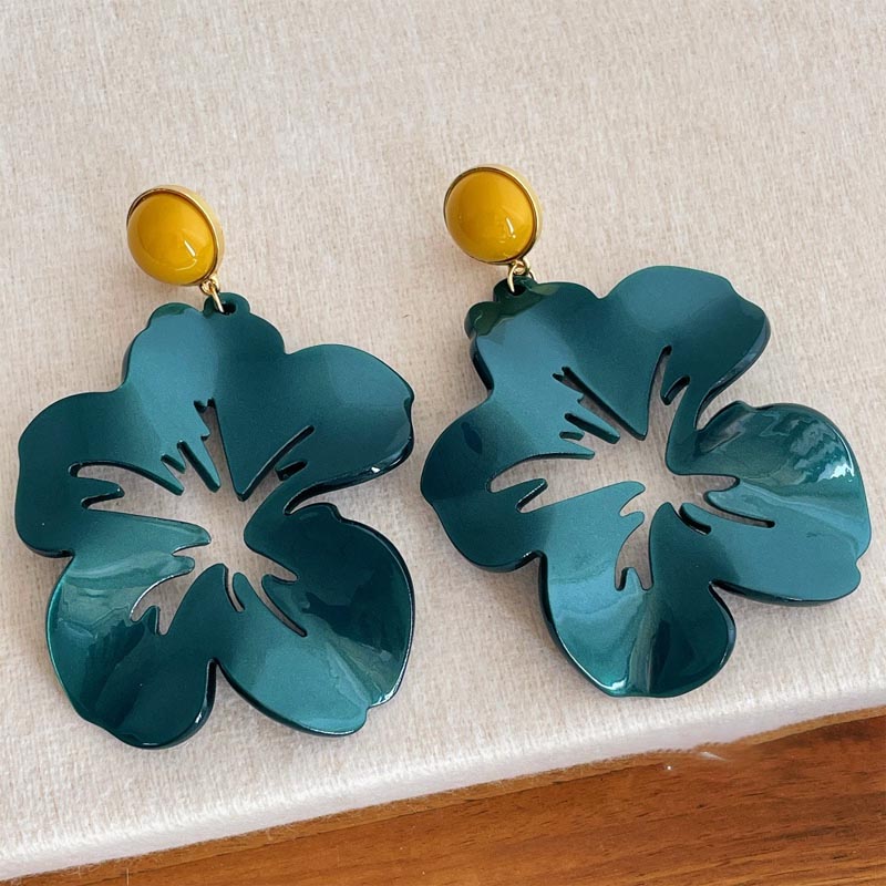 Exaggerated Flower Stud Earrings — earrings, view 2