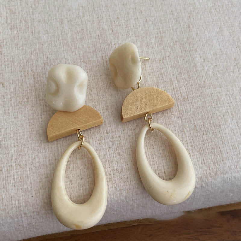 Acrylic Oval Pendant Dangle Earrings — earrings, view 5