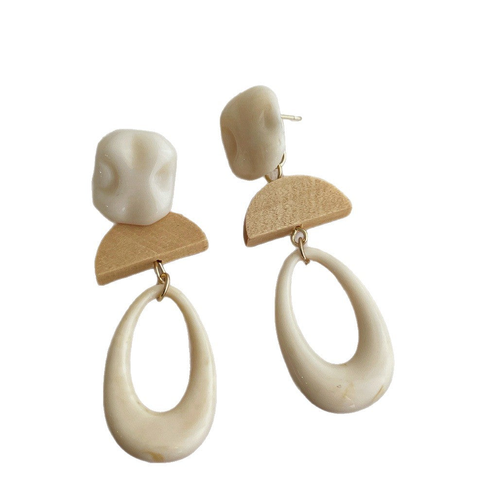 Acrylic Oval Pendant Dangle Earrings — earrings, view 6