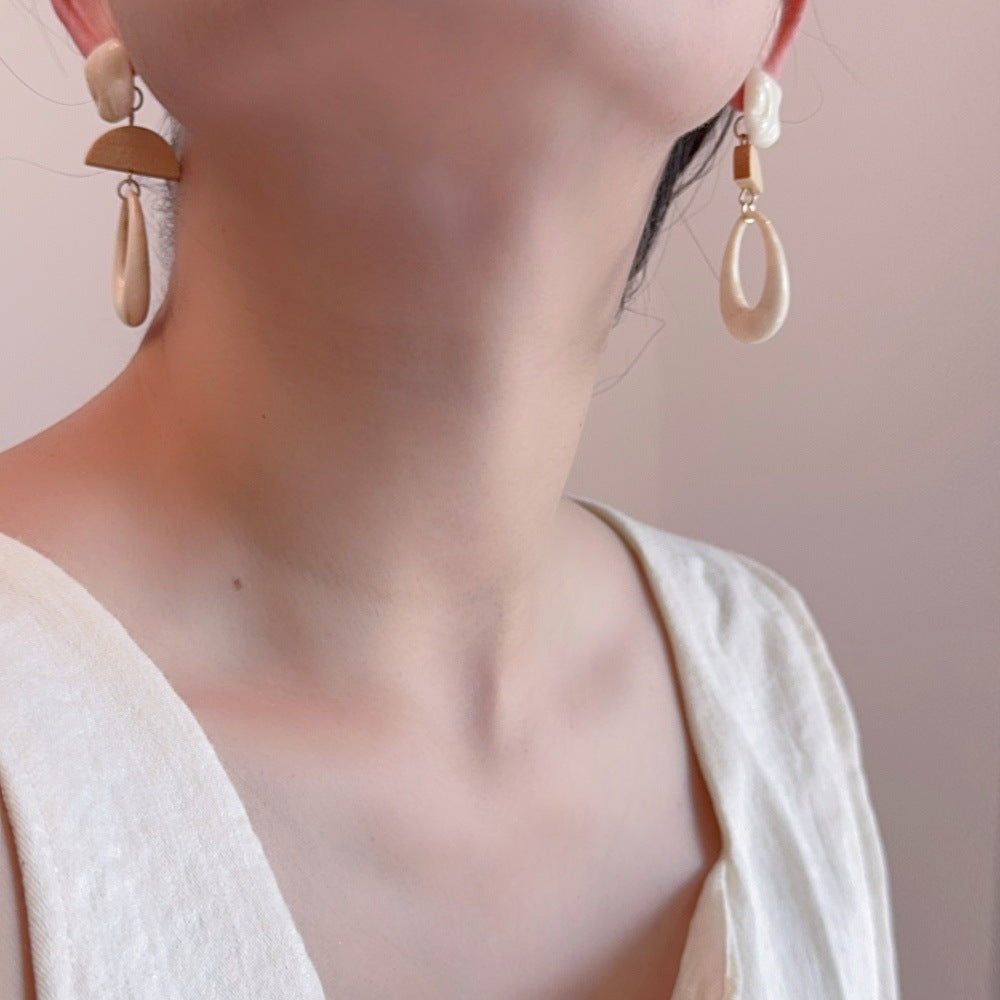 Acrylic Oval Pendant Dangle Earrings — earrings, view 8