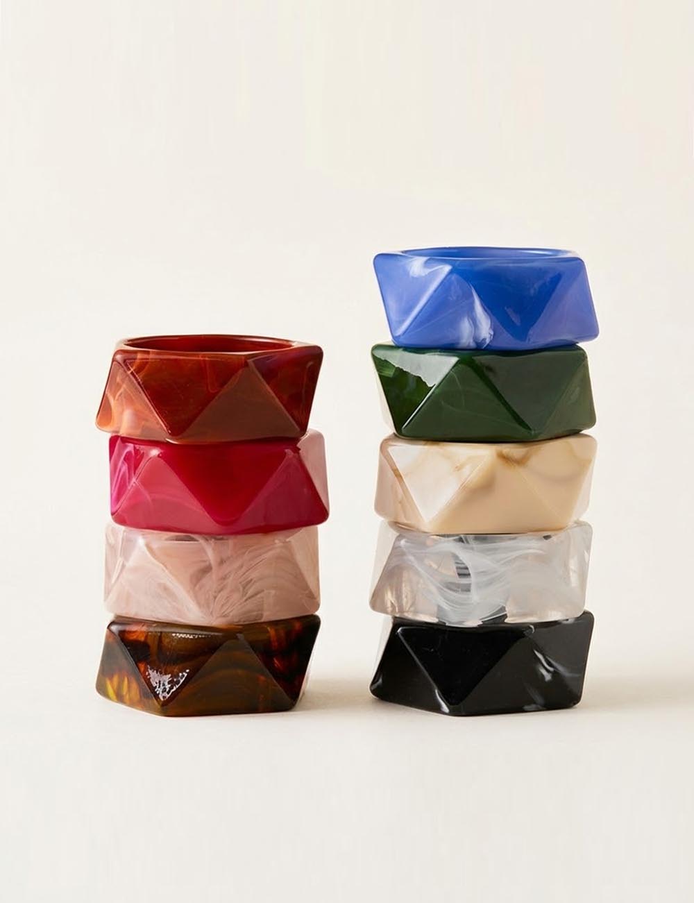 Geometric Faceted Acrylic Bangle — bracelet