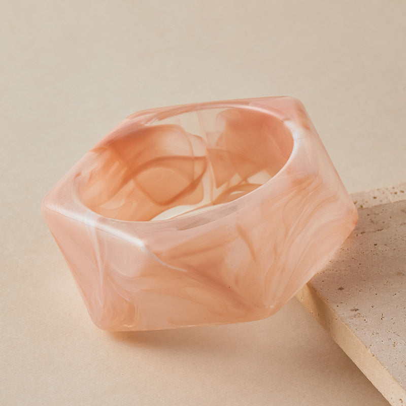 Geometric Faceted Acrylic Bangle — bracelet, view 4