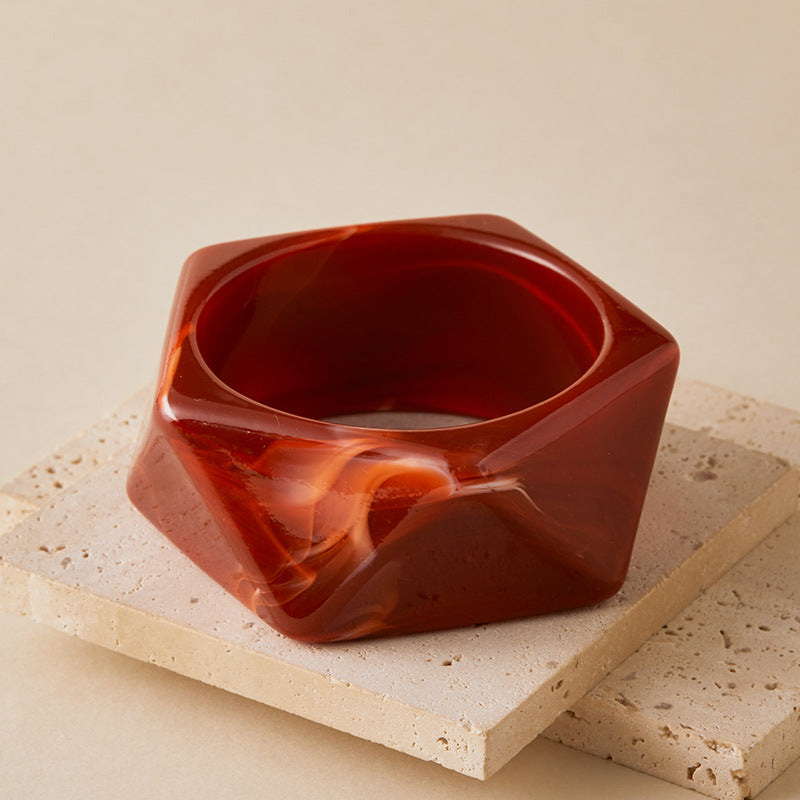 Geometric Faceted Acrylic Bangle — bracelet, view 7