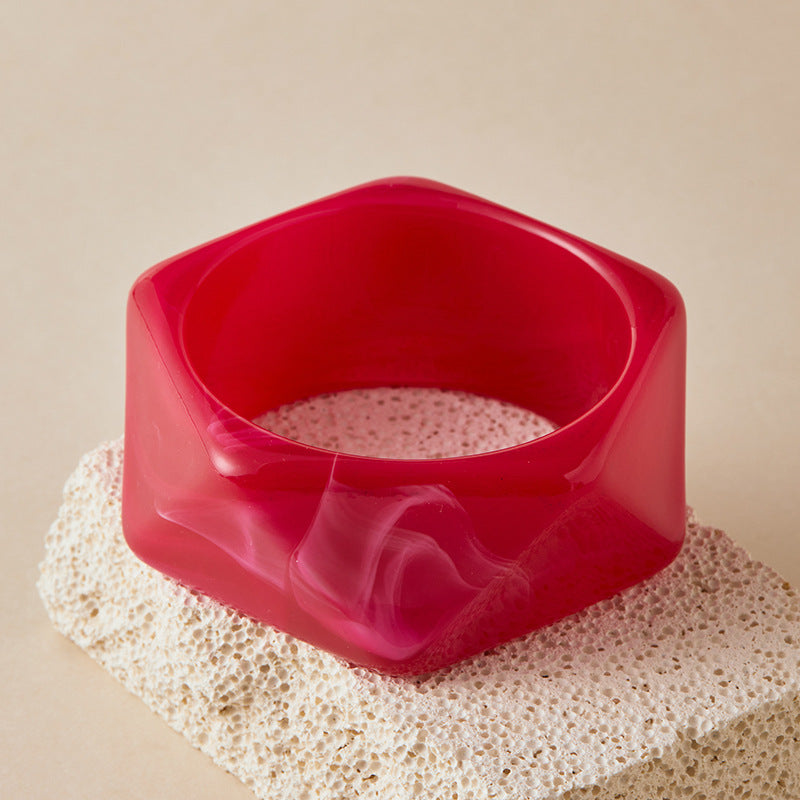 Geometric Faceted Acrylic Bangle — bracelet, view 8