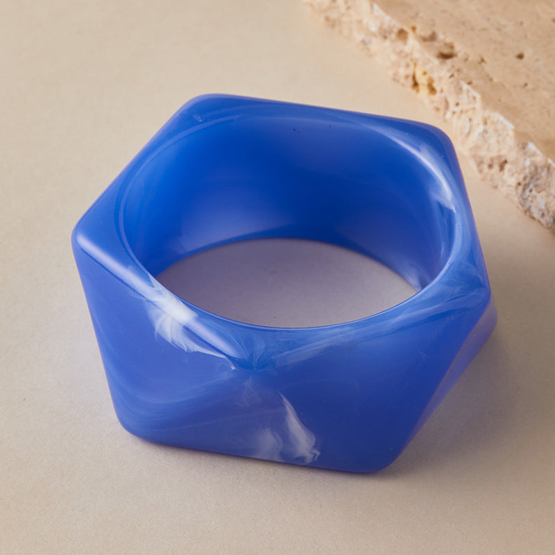 Geometric Faceted Acrylic Bangle — bracelet, view 9