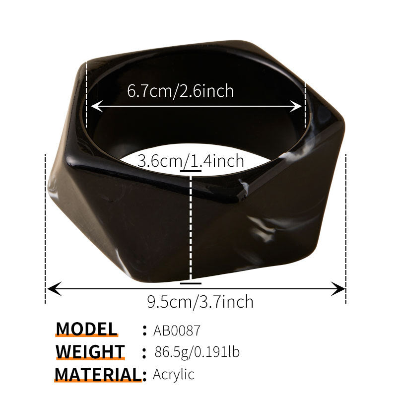 Geometric Faceted Acrylic Bangle — bracelet, view 10