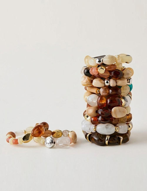 Colour-Block Elastic Acrylic Bracelet — bracelet