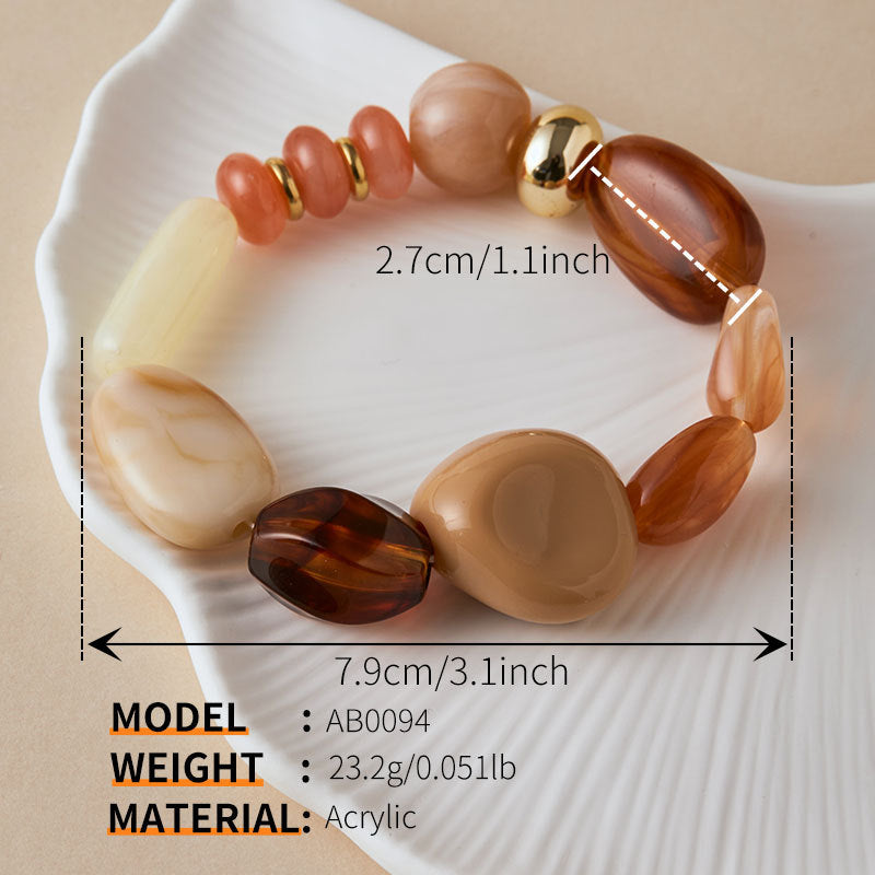 Colour-Block Elastic Acrylic Bracelet — bracelet, view 6