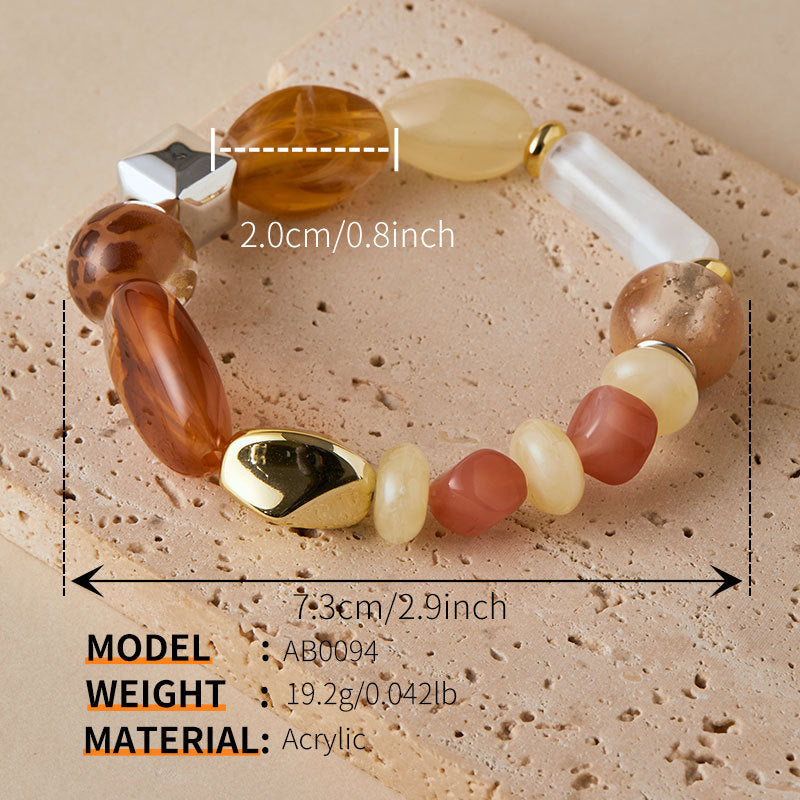Colour-Block Elastic Acrylic Bracelet — bracelet, view 7