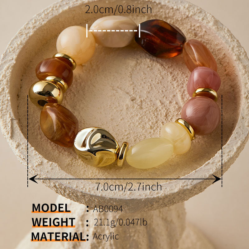 Colour-Block Elastic Acrylic Bracelet — bracelet, view 9