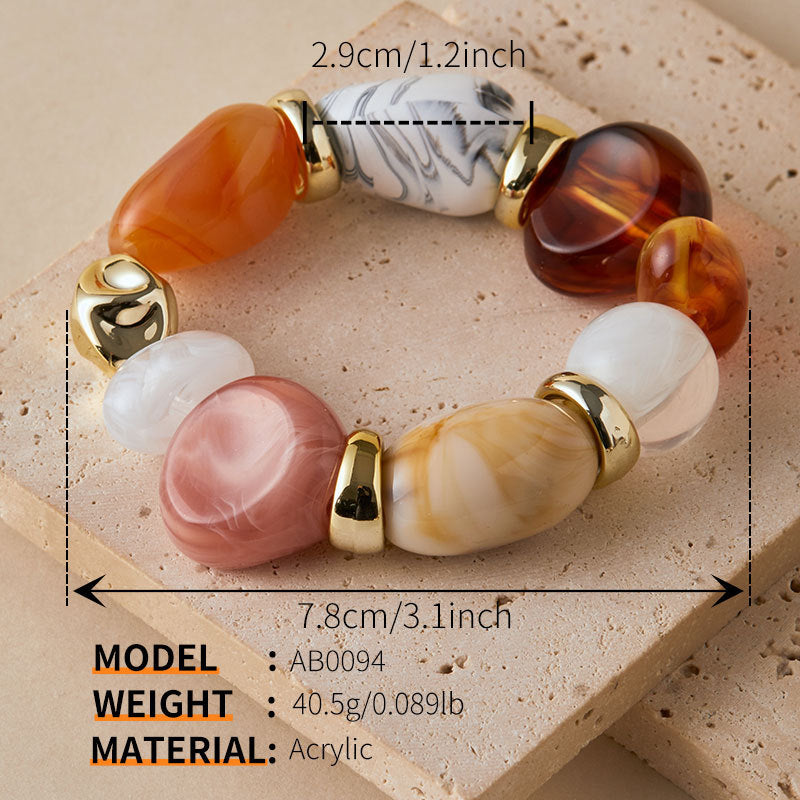 Colour-Block Elastic Acrylic Bracelet — bracelet, view 11
