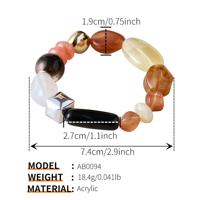 Colour-Block Elastic Acrylic Bracelet — bracelet, view 12