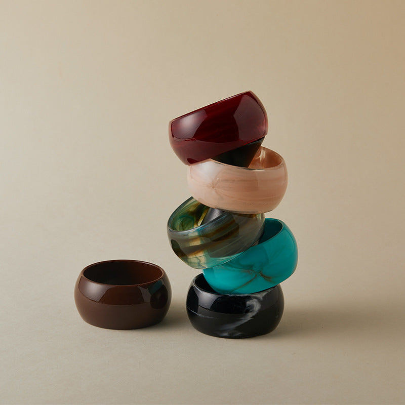 Bold Marbled Acrylic Statement Bracelet — bracelet, view 3