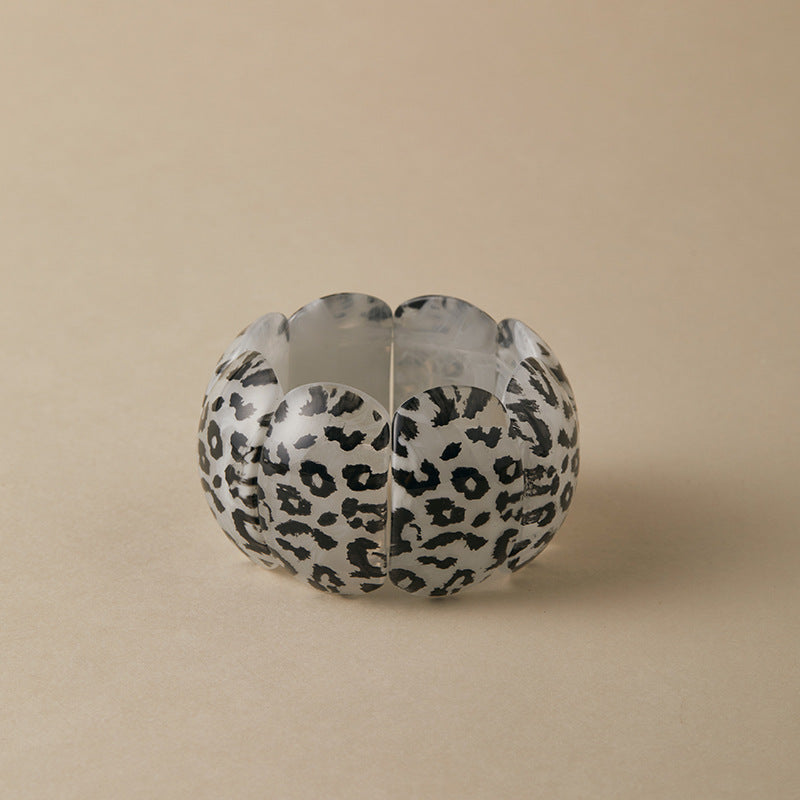 Leopard Print Acrylic Bracelet — bracelet, view 2