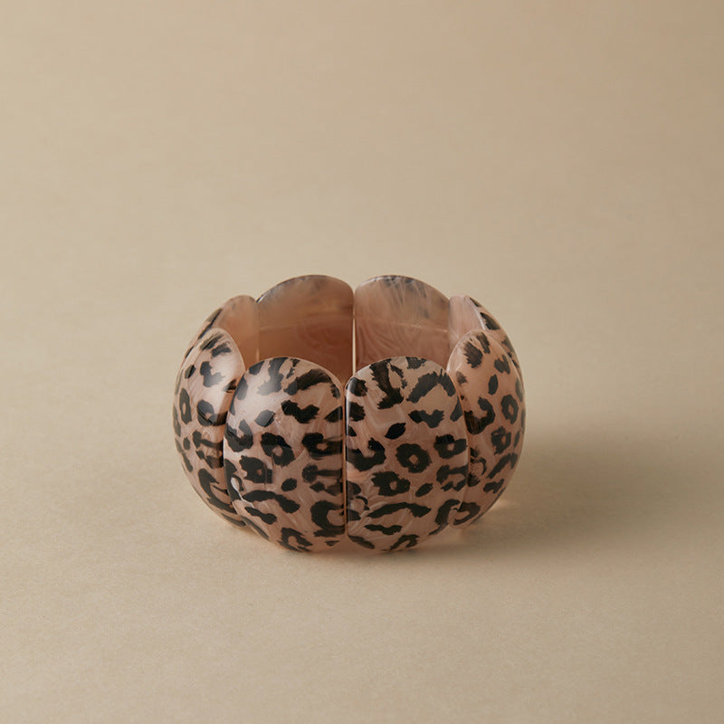 Leopard Print Acrylic Bracelet — bracelet, view 3