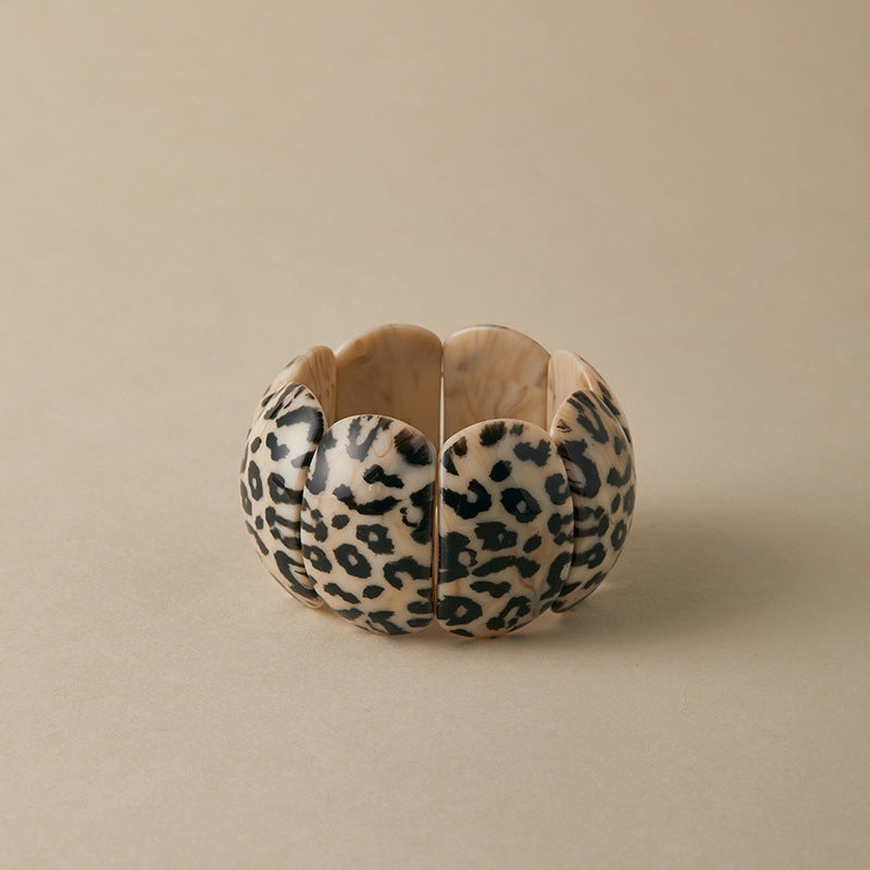 Leopard Print Acrylic Bracelet — bracelet, view 4