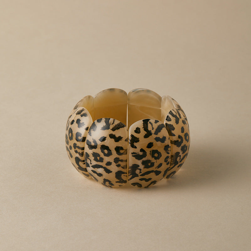 Leopard Print Acrylic Bracelet — bracelet, view 5