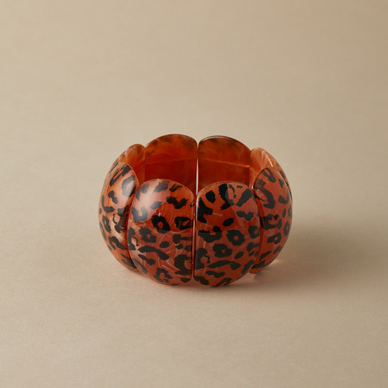 Leopard Print Acrylic Bracelet — bracelet, view 6
