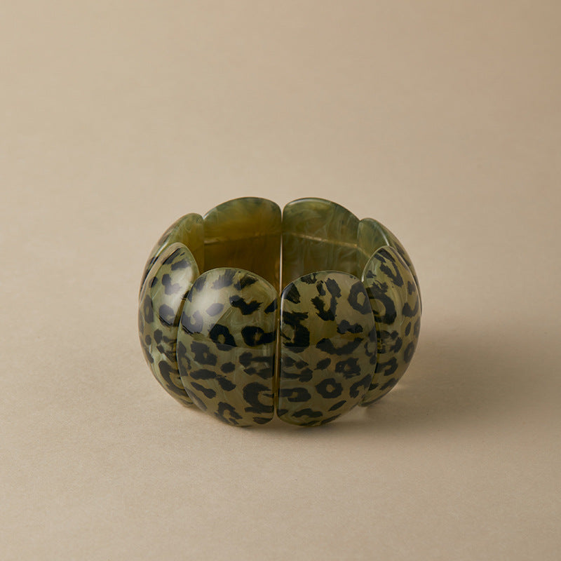 Leopard Print Acrylic Bracelet — bracelet, view 7